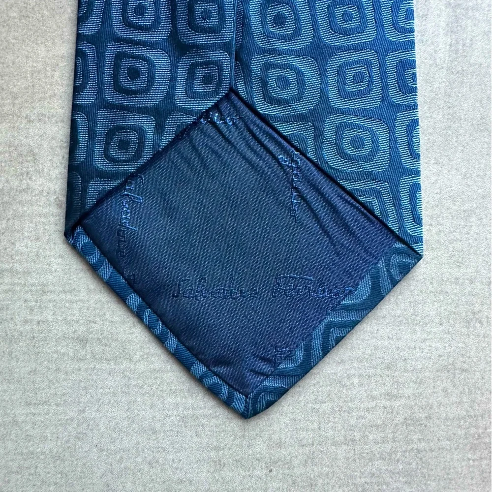 Salvatore Ferragamo Blue on Blue RECENT Silk Tie